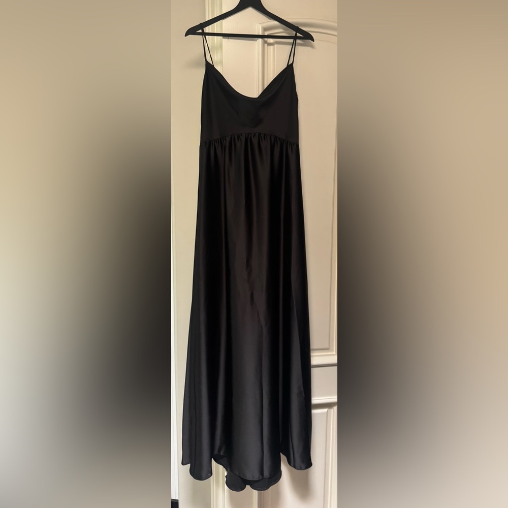 Amsale Pauline Maternity Postpartum Cowl Neck Bridesmaid Formal Black Tie Gown